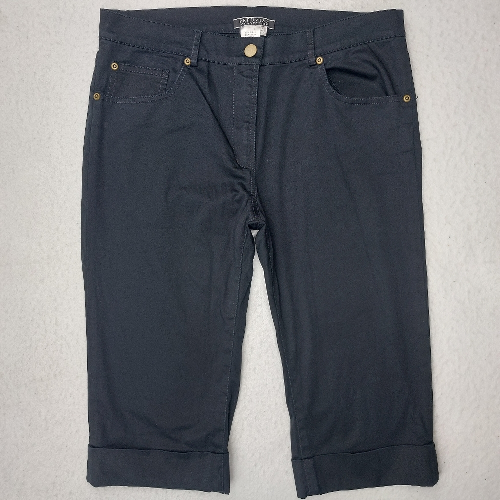 Peruvian Connection Long Shorts Size 8 - Bermuda  - Black